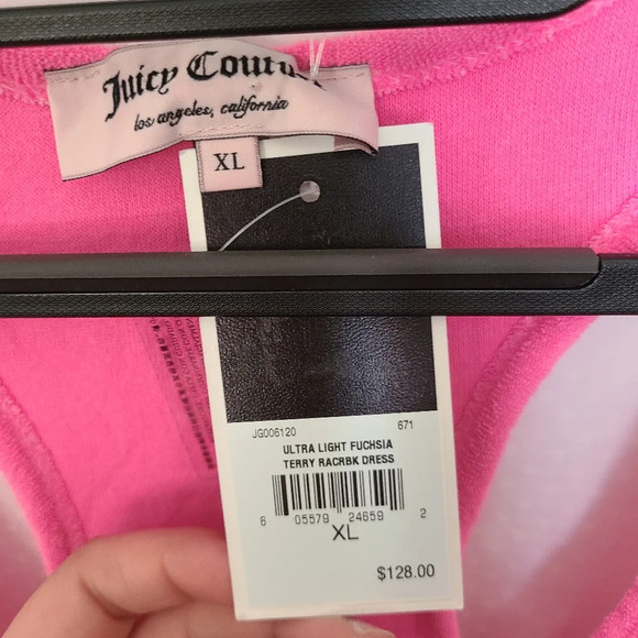 Juicy Couture Women's Terrycloth Hot Barbie Pink Beach Pool Cover Up Drese XL - Picture 2 of 9